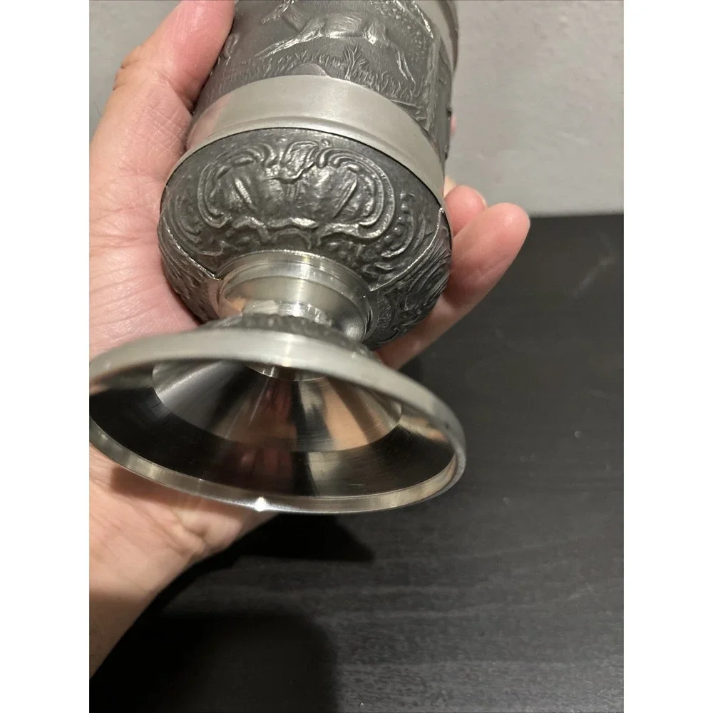 Vintage Mullingar Ireland Pewter Goblet with Deers - Picture 8 of 16